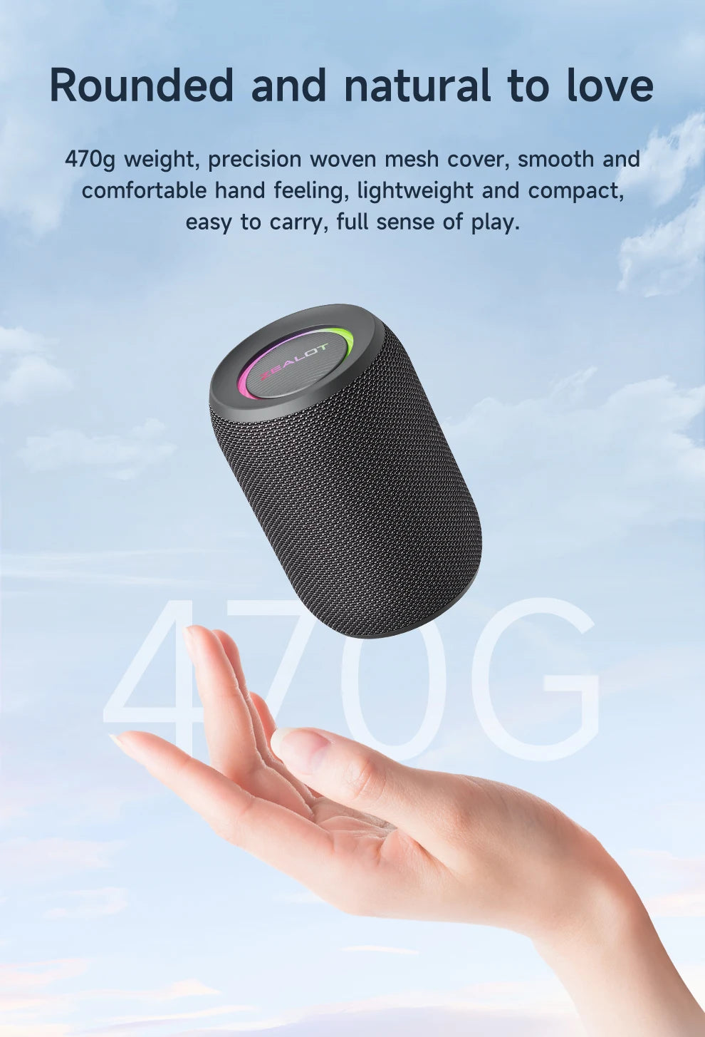 ZEALOT-S32PRO Powerful Bluetooth Speaker, Bass Wireless, LED Light, Outdoor Speakers, Subwoofer, Waterproof Sound Box Support