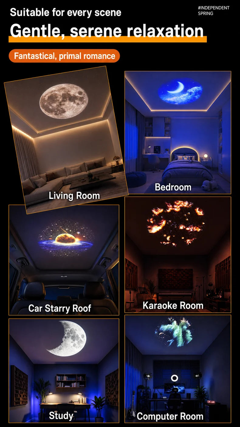 Star Projector Night Light USB Plug in 360° Rotating Starry Sky Projection Lamp For Kids Bedroom Party Gift Room Decor