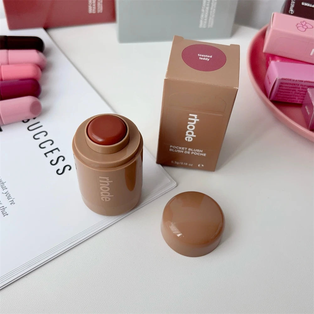 Rhode New Lip Stick Lip GlossesPocket Blush Lip Cheek Hydrating Glazing Mist Natural Rouge Powder Blush Cream Cheek Makeup Bag
