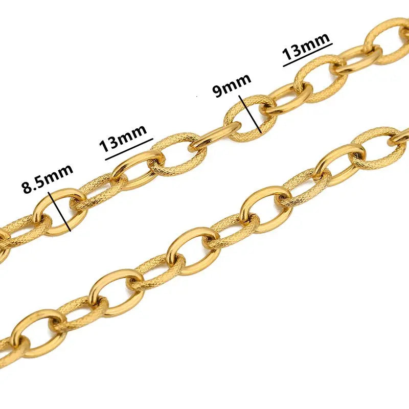 1 Meter Stainless Steel Large Heavy Chunky Hip Hop Punk Link Gold Color Chains DIY Jewelry Materials Handmade Necklace Bracelets