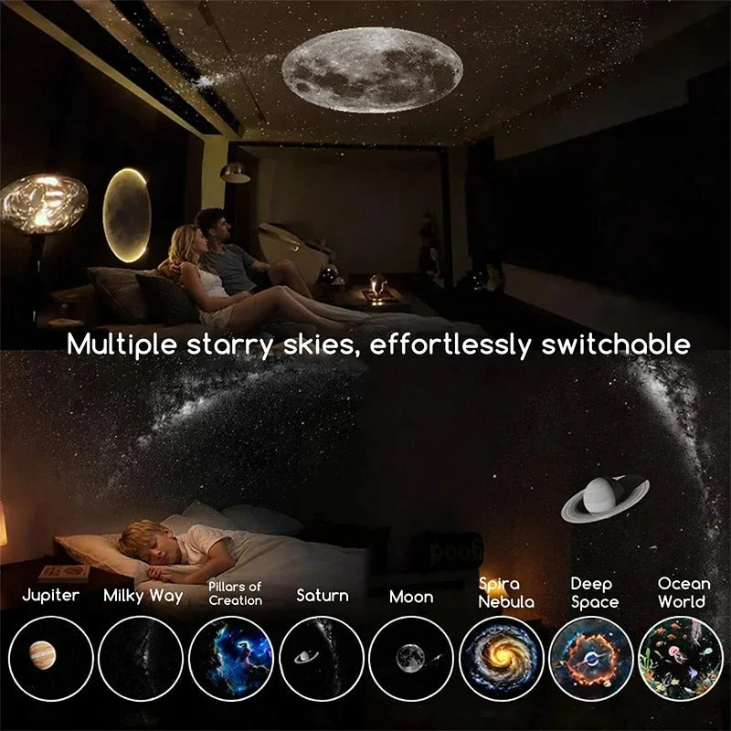 Galaxy Star Projector 2 in 1 Night Light Home Background Atmosphere Lamp Perfect Gift for Boyfriend & Girlfriend