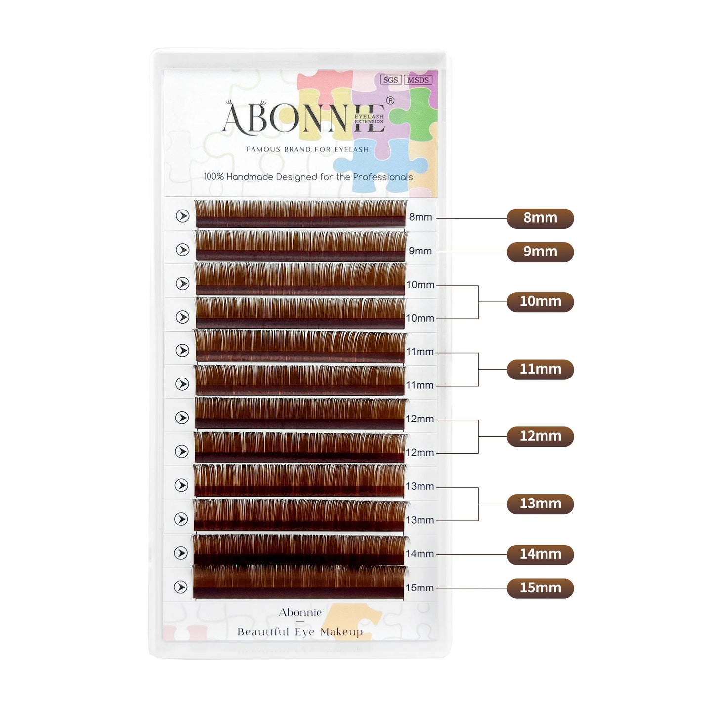 Abonnie Cocoa Brown Eyelash Extensions C CC D Mink Individual Colorful Lashes Extensions Brown Color Natural Soft Eyelashes