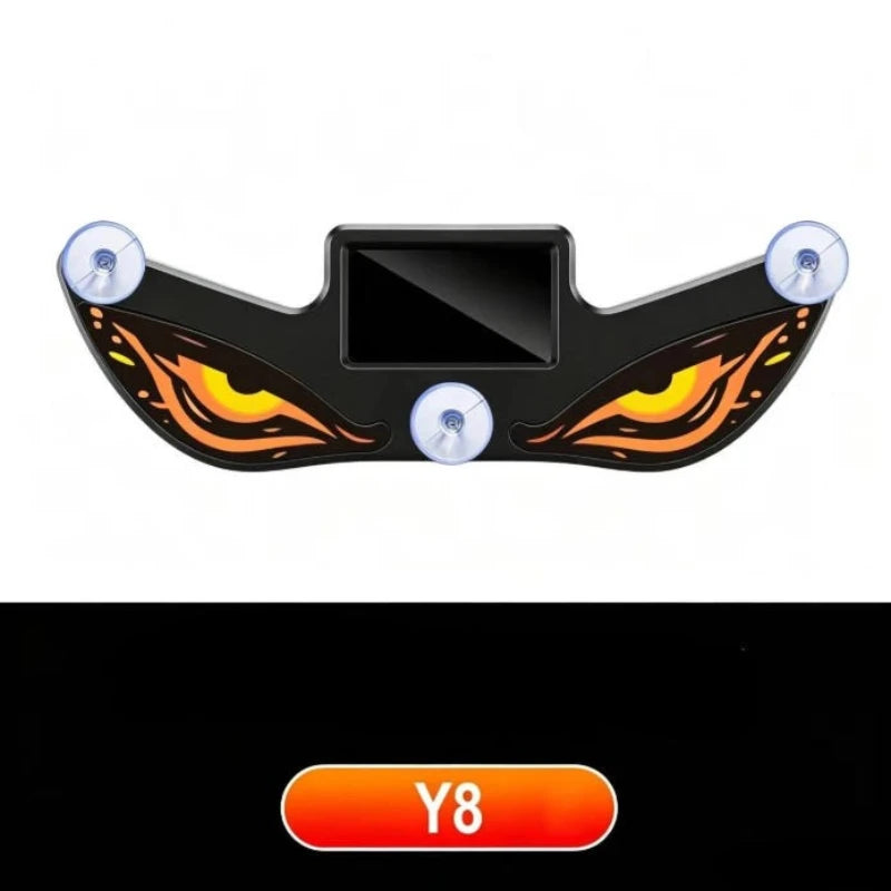 1Pc LED Dynamic Expression Neon Light, Car Solar Devil Eye Light, Rear Window Anti-Rear-End Warning Light