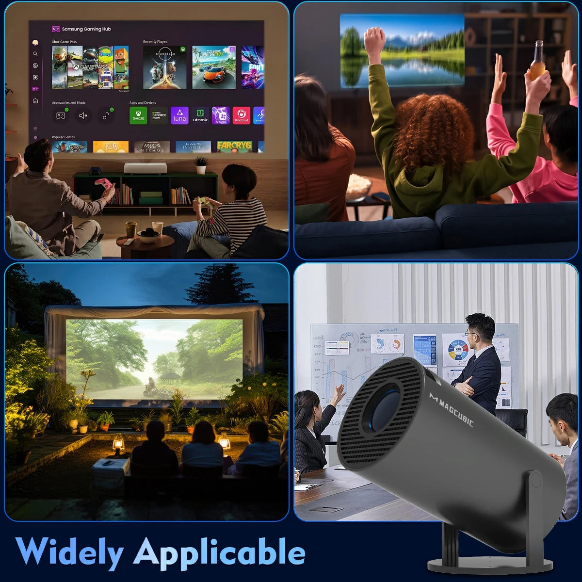 Magcubic Projector HY300 Pro 8K Android 14 Dual Wifi6 290ANSI Allwinner H726 BT5.4 1080P 1280*720P Home Cinema Outdoor Projetor