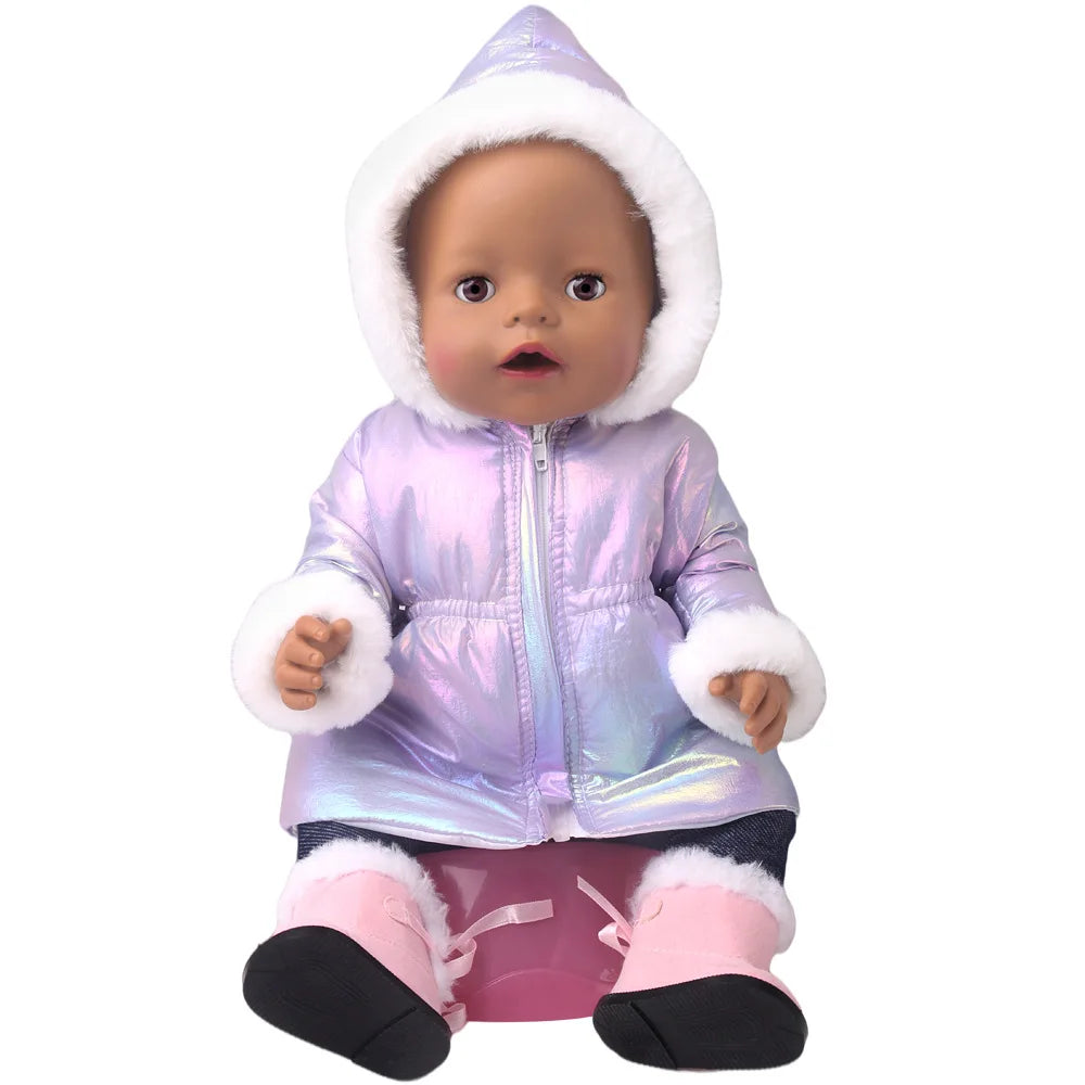 Winter Doll Clothing 43cm Newborn Doll down Jacket Suitable for 14-18 Inch Newborn Doll 1pc Coat Christmas Birthday Gift