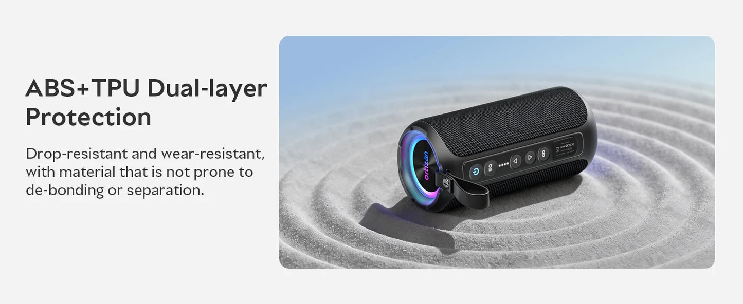 Ortizan Bluetooth Speaker, 40W Peak Outdoor Portable Loud Speakers Wireless with Deep Bass, USB/AUX/TF Card Port, RGB Light, TWS Stereo, EQ, IPX7 Waterproof for Party, Beach, Kayaking, Camping, Backyard, Garage