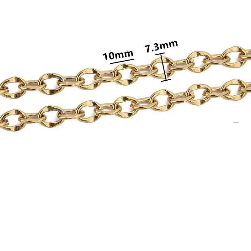 1 Meter Stainless Steel Large Heavy Chunky Hip Hop Punk Link Gold Color Chains DIY Jewelry Materials Handmade Necklace Bracelets