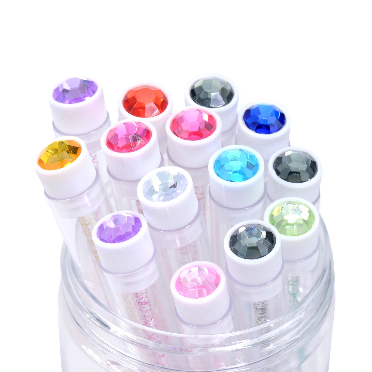 10Pcs Eyelash Brushes Tubes Reusable Lash Mascara Wands Lash Extension Brushes In Case Diamond Eyebrow Brushes Comb Containers