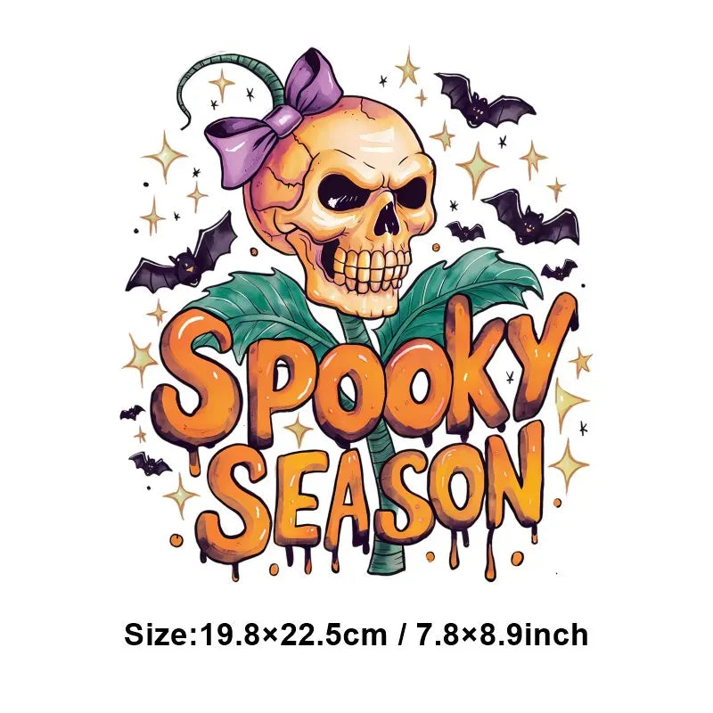 "Halloween is a Life Style"Patch Stickers Iron On Transfers for Clothing Iron Halloween Ghosts Stickers Fusible Applique Badge