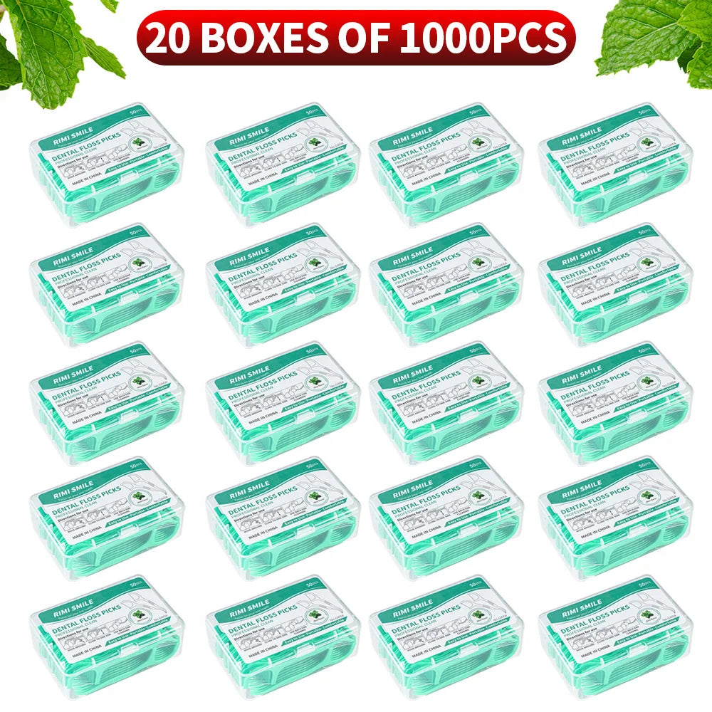 1000/500/300/150/50PCS Peppermint Dental Floss, Super Strong Tooth Cleaner, Portable Travel Teeth Care, Value for Money Set