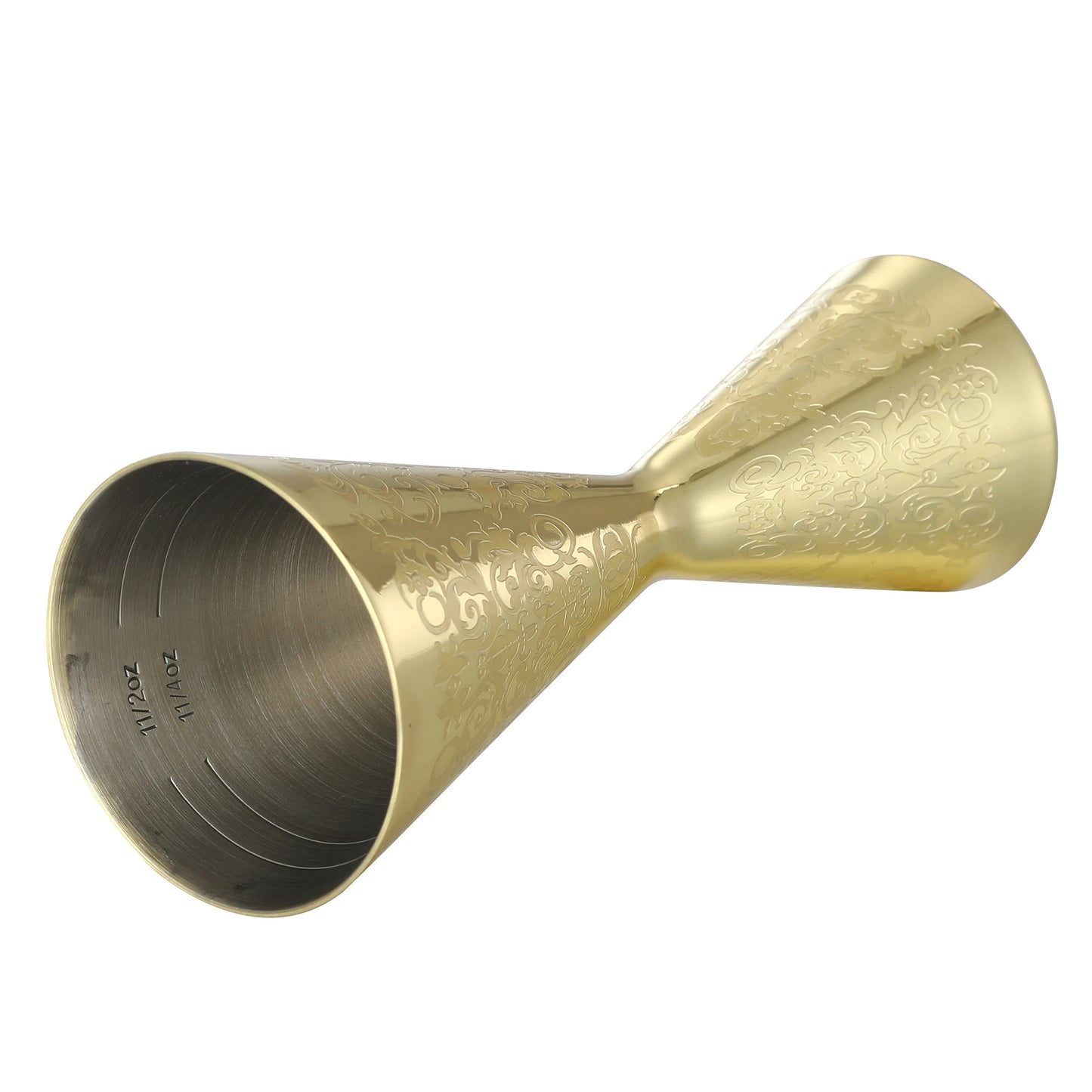 Integrated-Style Jigger Double Cocktail Jigger Bar Measure with Etched Pattern Bar Tools