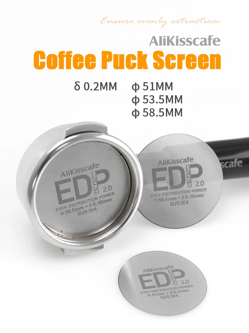 Alikisscafe Coffee Puck Screen Magnetic Espresso Filter 49.5mm 51mm 53.5mm 57.3mm 58.5mm Barista Portafilter Accessories Tools