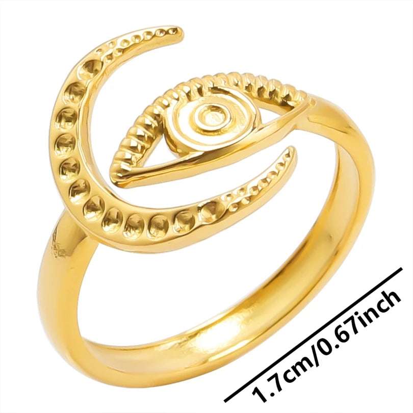 6pcs/lot Wholesale Various Chunky Rings Real Gold Plated Love Abstract DIY Shell Star Sun Bat Shaped Rings Women Jewelry Gifts