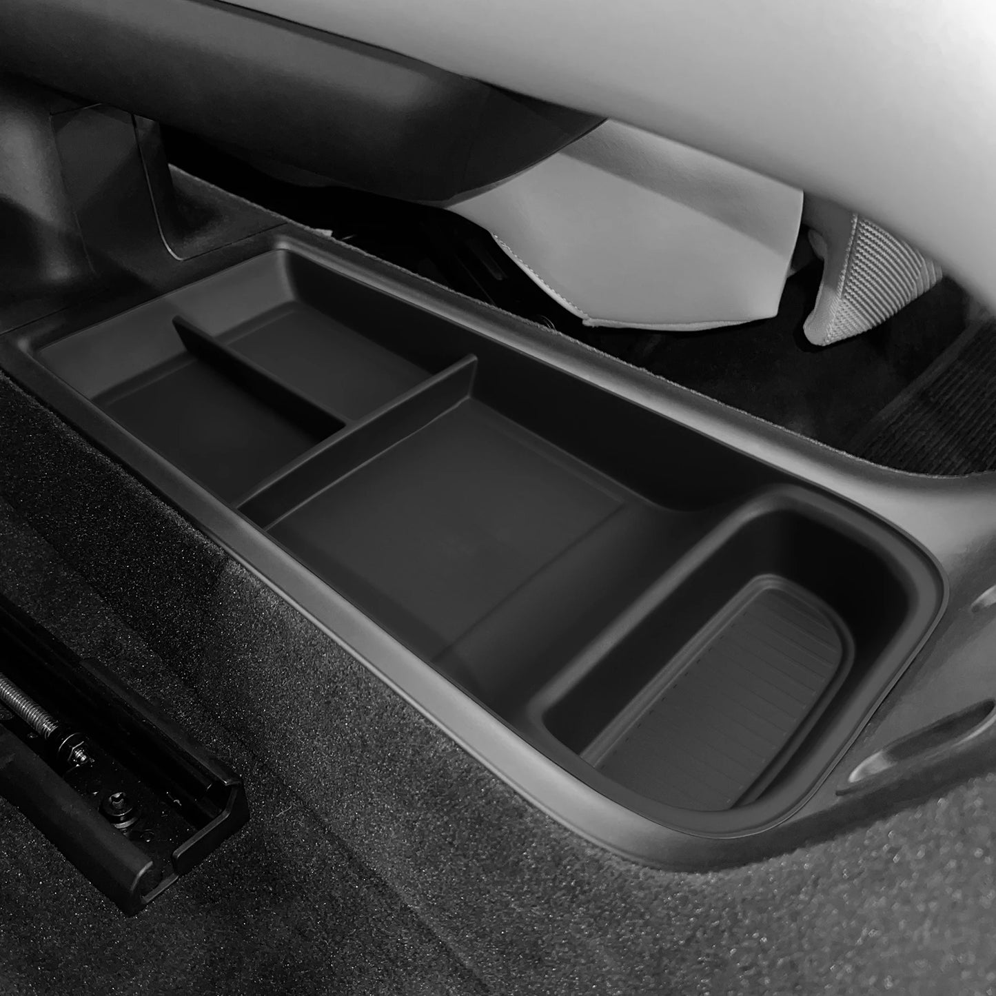 Smabee LHD for Polestar 4 2023 2024 Car Storage Box Center Console Lower Layer Storage Tray Organizer Interior Accessories Black