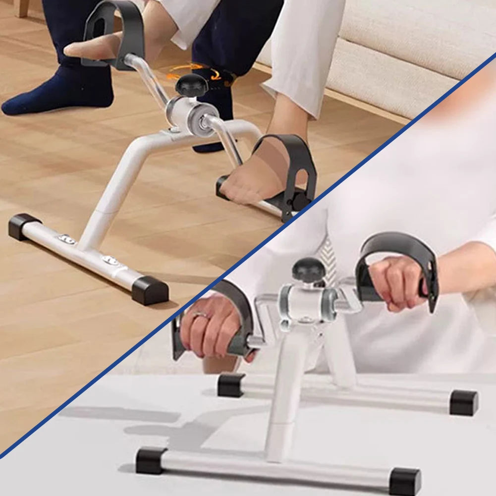 Mini Foldable Foot Pedal Exerciser with Adjustable Resistance Under Desk Bike Stationary Exercise Bike for Home Exercise