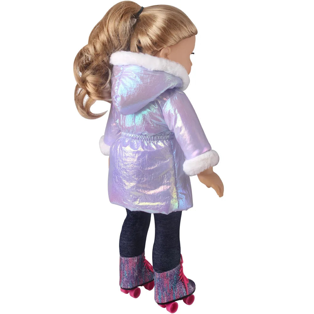 Winter Doll Clothing 43cm Newborn Doll down Jacket Suitable for 14-18 Inch Newborn Doll 1pc Coat Christmas Birthday Gift