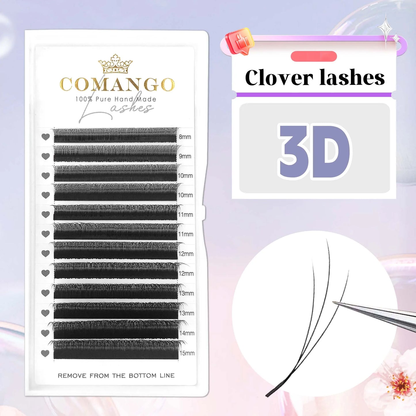 CoMango C/D/LC/LU Smaller Spacing 3D/4D W Shaped Eyelashes Extension 3D/4D Style Premade Fans Lashes Volume Lightweight Eyelash
