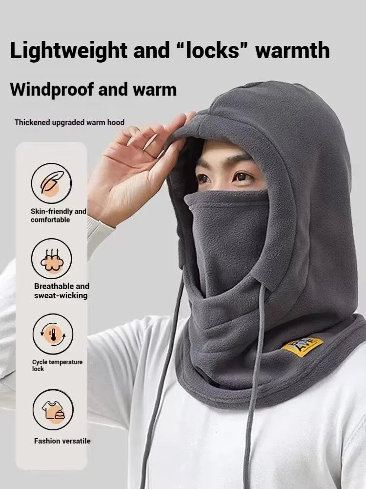 Winter Warm Hat with Mask and Neck Warmer 3-in-1 Windproof Balaclava for Men and Women Masked Hat Cycling Cold Weather Protectio