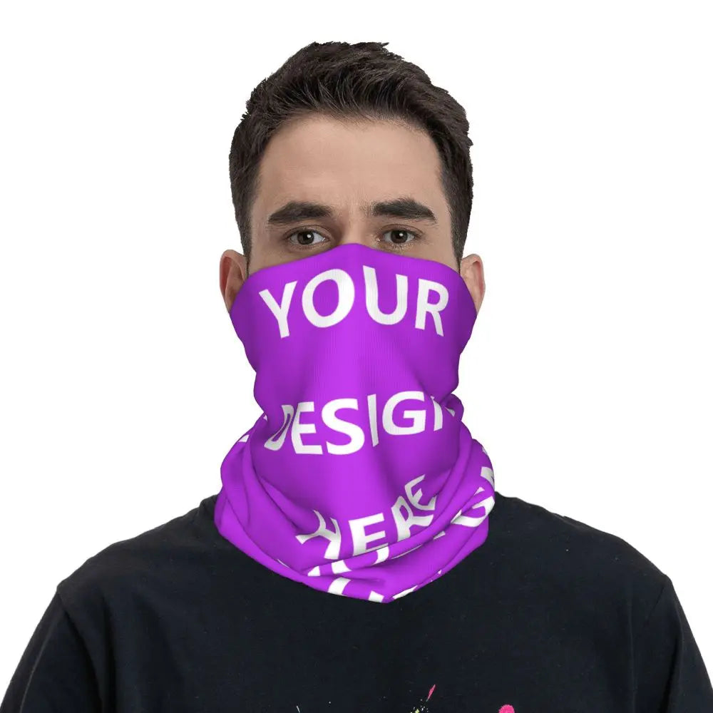 Custom Your Design Here Winter Headband Neck Warmer Ski Hunting Tube Scarf Personalized Customized Logo Face Bandana Gaiter