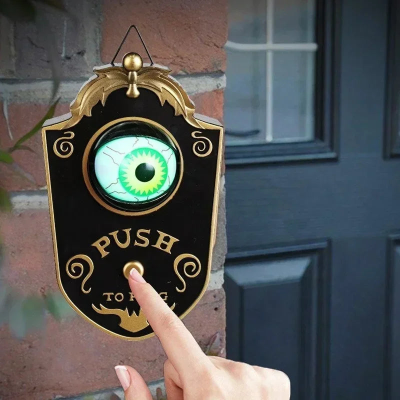 Halloween Doorbell Led Luminous Hanging Doorbell Haunted Party Decor Glowing Horror Props Creepy Eyes with Sound Lights