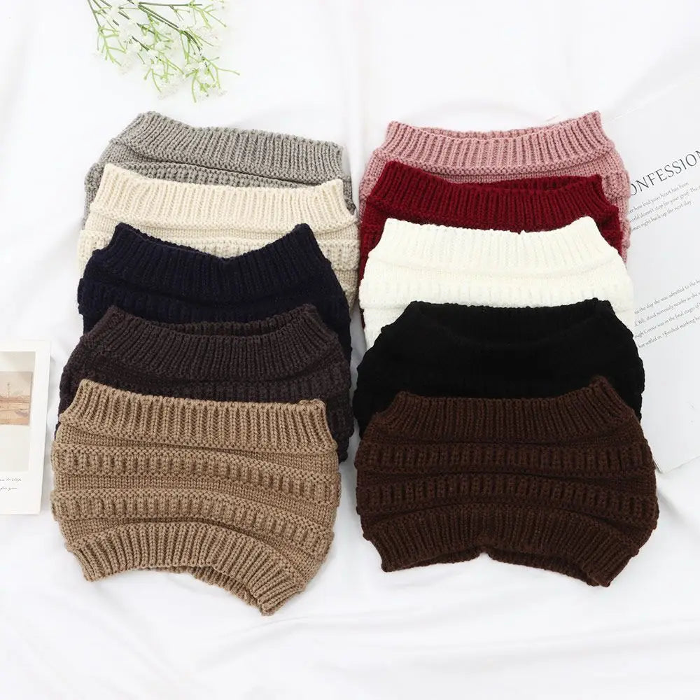 1Pcs Women Girl Autumn Winter Hair Accessories Headwraps Headwear Ponytail Beanie Hat Ear Warmer Hair Band Knitting Headband
