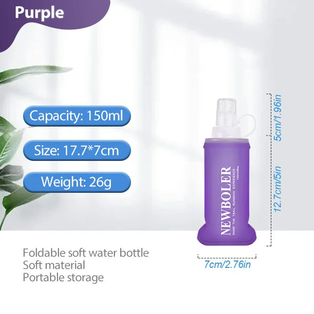 NEWBOLER 150/250/300/500ml Water Bottle TPU Folding Soft Flask Outdoor Sport Running Camping Hiking Travel Portable Water Bottle