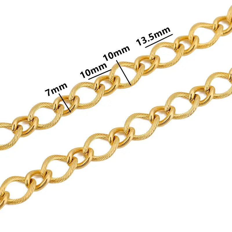 1 Meter Stainless Steel Large Heavy Chunky Hip Hop Punk Link Gold Color Chains DIY Jewelry Materials Handmade Necklace Bracelets