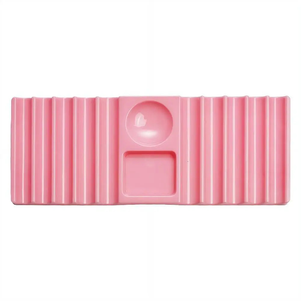 Nail Art Palette Multi Functional Brush Holder Polish Mixing Well Rhinestone Storage Organizer Easy Clean Salon Home Use