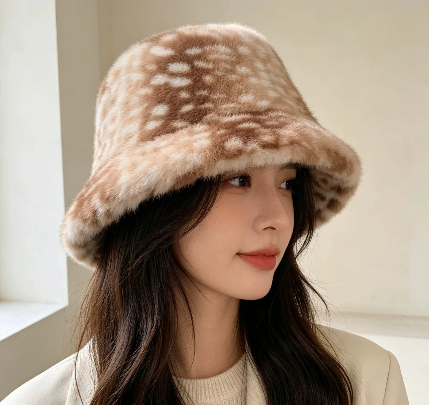 Winter Harajuku Elk Plush Scarf Christmas Gift Padded Warm Scarf Caps Set Cosplay Cute New Year Decoration Accessories