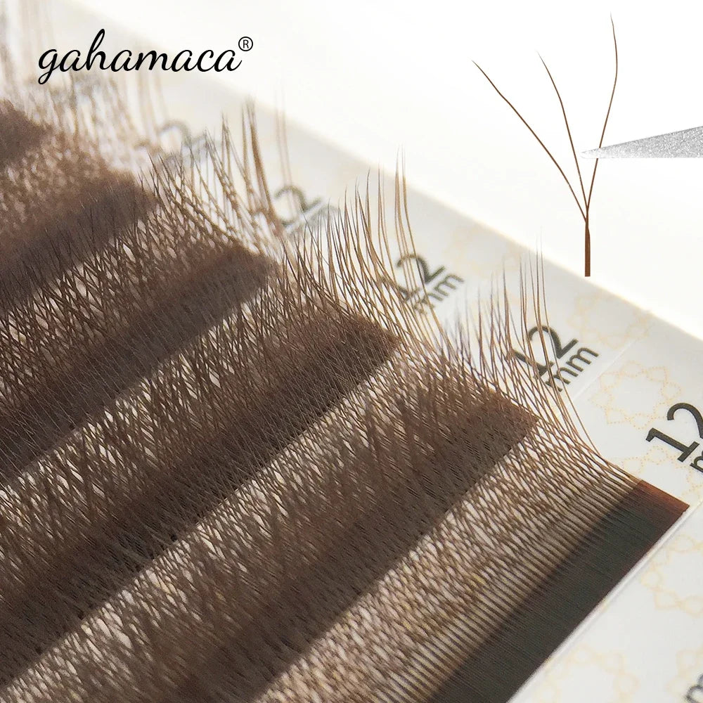 GAHAMACA Eyelash Extension 0.07mm C/D/L/LU Curl Lash 3dW-Shape Eyelashes Extension Natural Soft Premade False Lashes ﻿Wholesaled