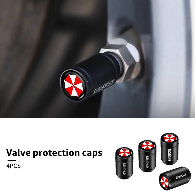 4Pcs Car Tire Valve Stems Cap Aluminum Tyre Wheel Stem Air Valve Cover Airdust For Umbrella