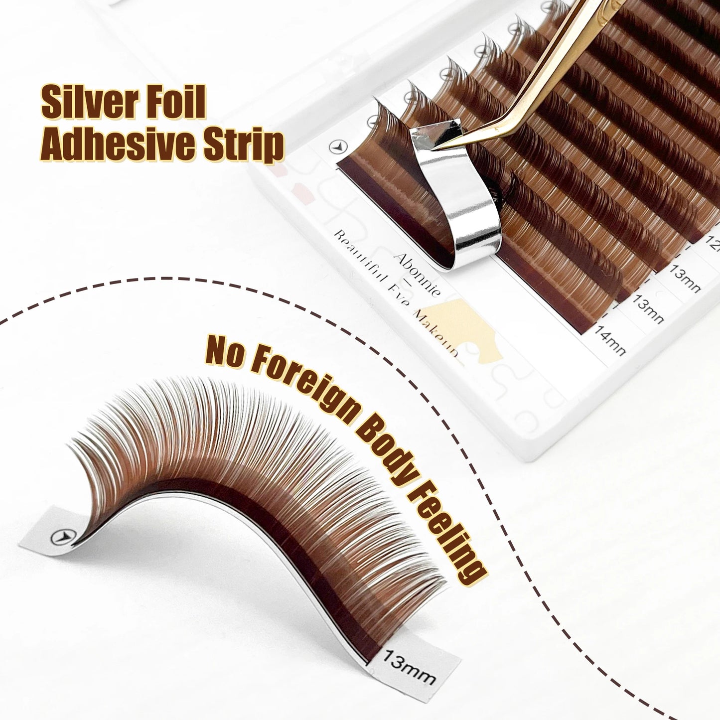 Abonnie Cocoa Brown Eyelash Extensions C CC D Mink Individual Colorful Lashes Extensions Brown Color Natural Soft Eyelashes