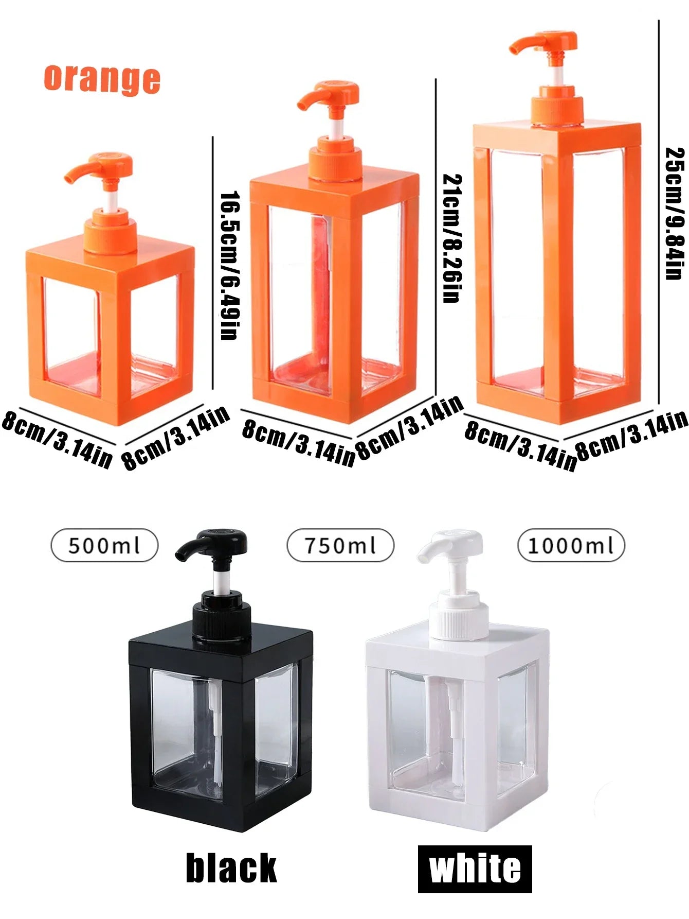 Kitchen Liquid Soap Dispenser 750/500/1000Ml Empty Pump Shampoo Bottle Dish Soap Container Bathroom Accessories