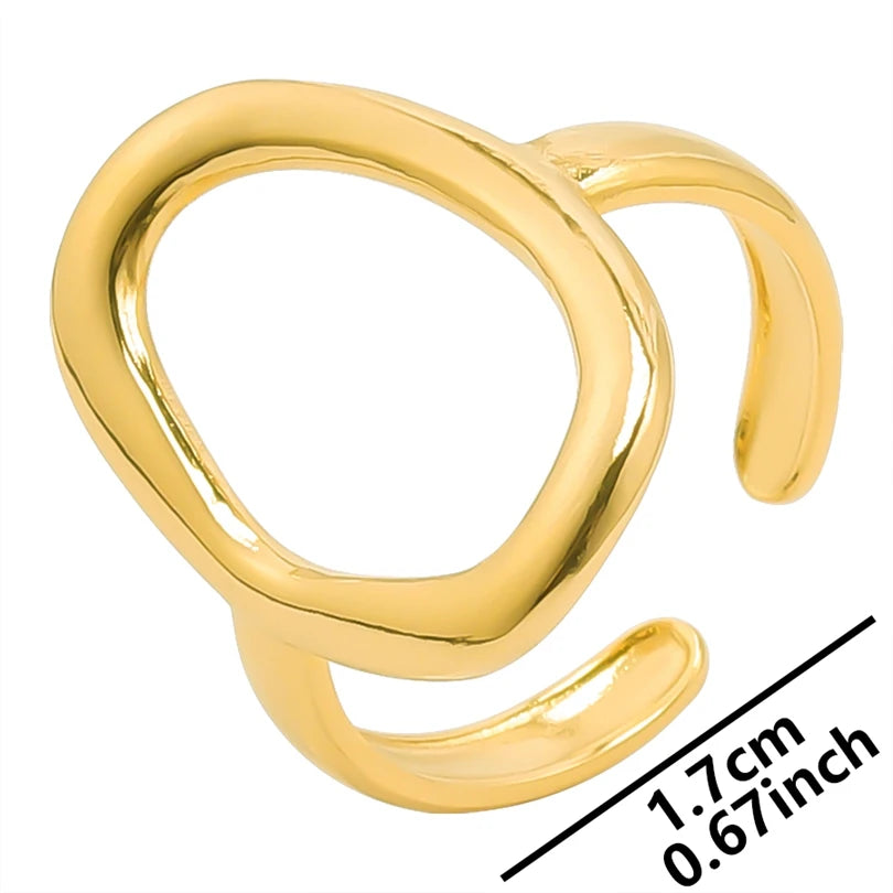 6pcs/lot Wholesale Various Chunky Rings Real Gold Plated Love Abstract DIY Shell Star Sun Bat Shaped Rings Women Jewelry Gifts