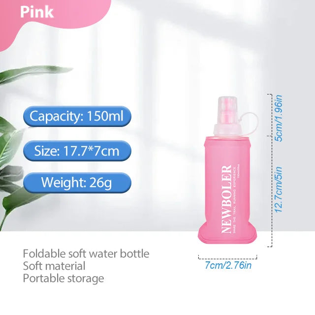 NEWBOLER 150/250/300/500ml Water Bottle TPU Folding Soft Flask Outdoor Sport Running Camping Hiking Travel Portable Water Bottle