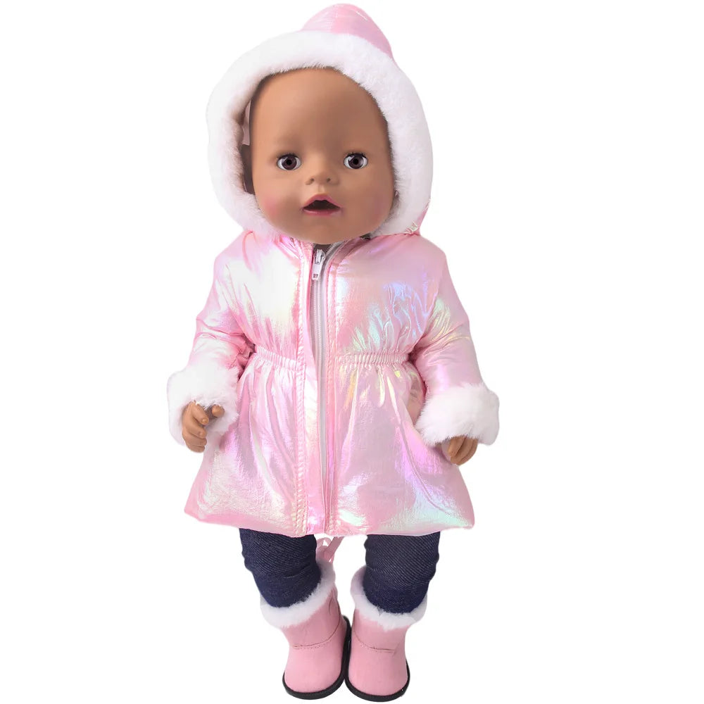 Winter Doll Clothing 43cm Newborn Doll down Jacket Suitable for 14-18 Inch Newborn Doll 1pc Coat Christmas Birthday Gift