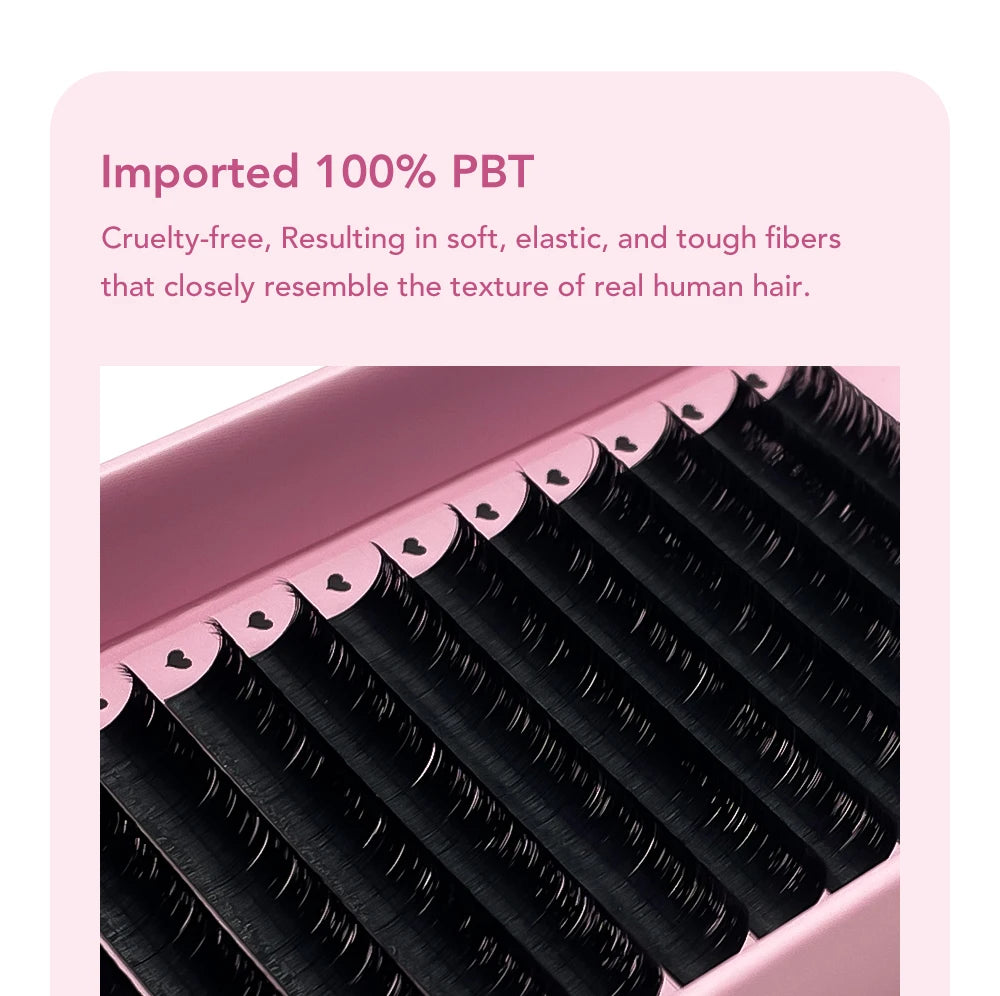 DIYDAY Easy Fan Volume Eyelash Extensions Wholesale C D Curve Easy Blooming PBT Mink Eyelashes Camellia False Lashes Supplies