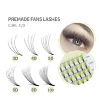 GLAMLASH 2tips 3D W Shape Lashes Extension Premade Volume Fan Eyelashes W Style Shaped Lash Makeup Supplies Natural EyeLash