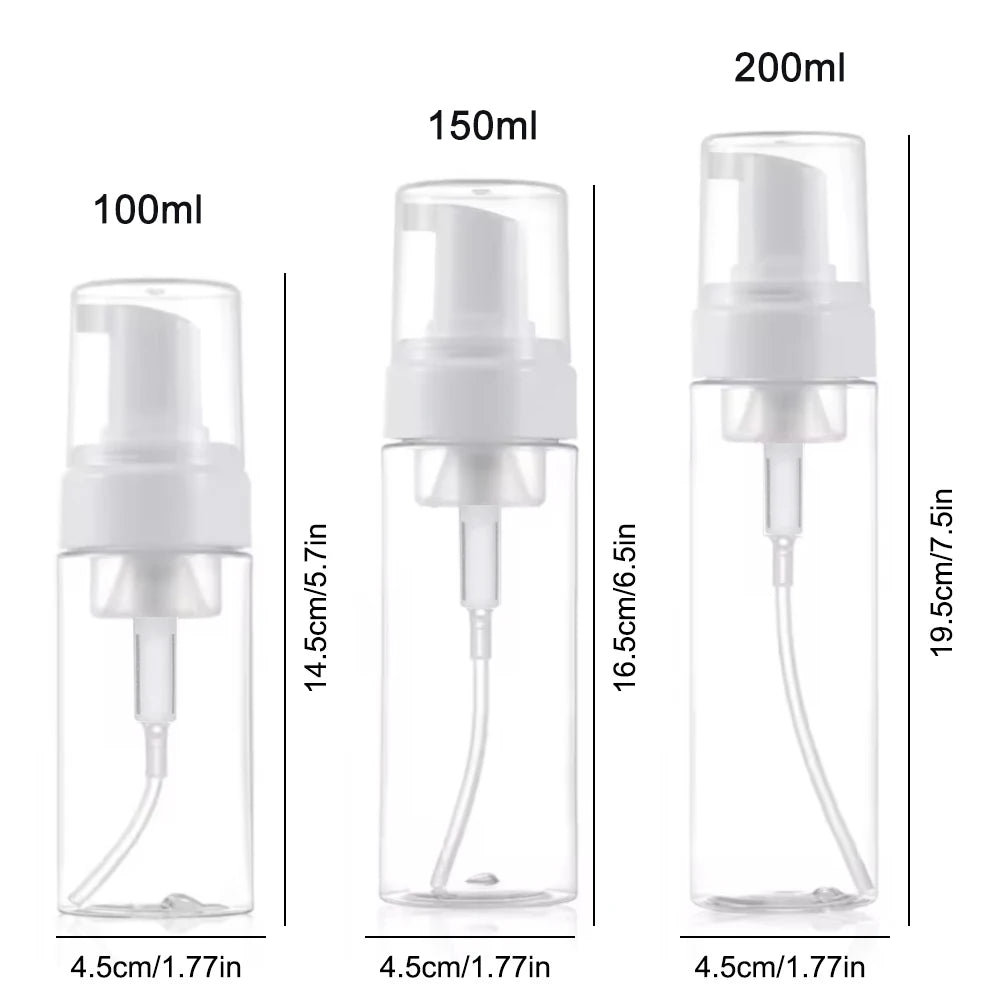 100/150/200ml Plastic Foam Pump Bottle Empty Face Eyelashes Cosmetic Bottle Cleaner Soap Dispenser Foam Bottle