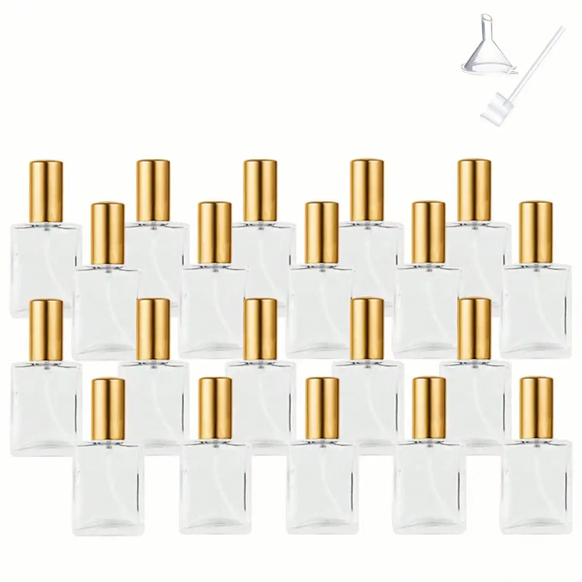 15ml Flat Square Refillable Perfume Cosmetic Water Spray Bottle, Portable Sample Skincare Water Beauty Empty Bottle, Transparent