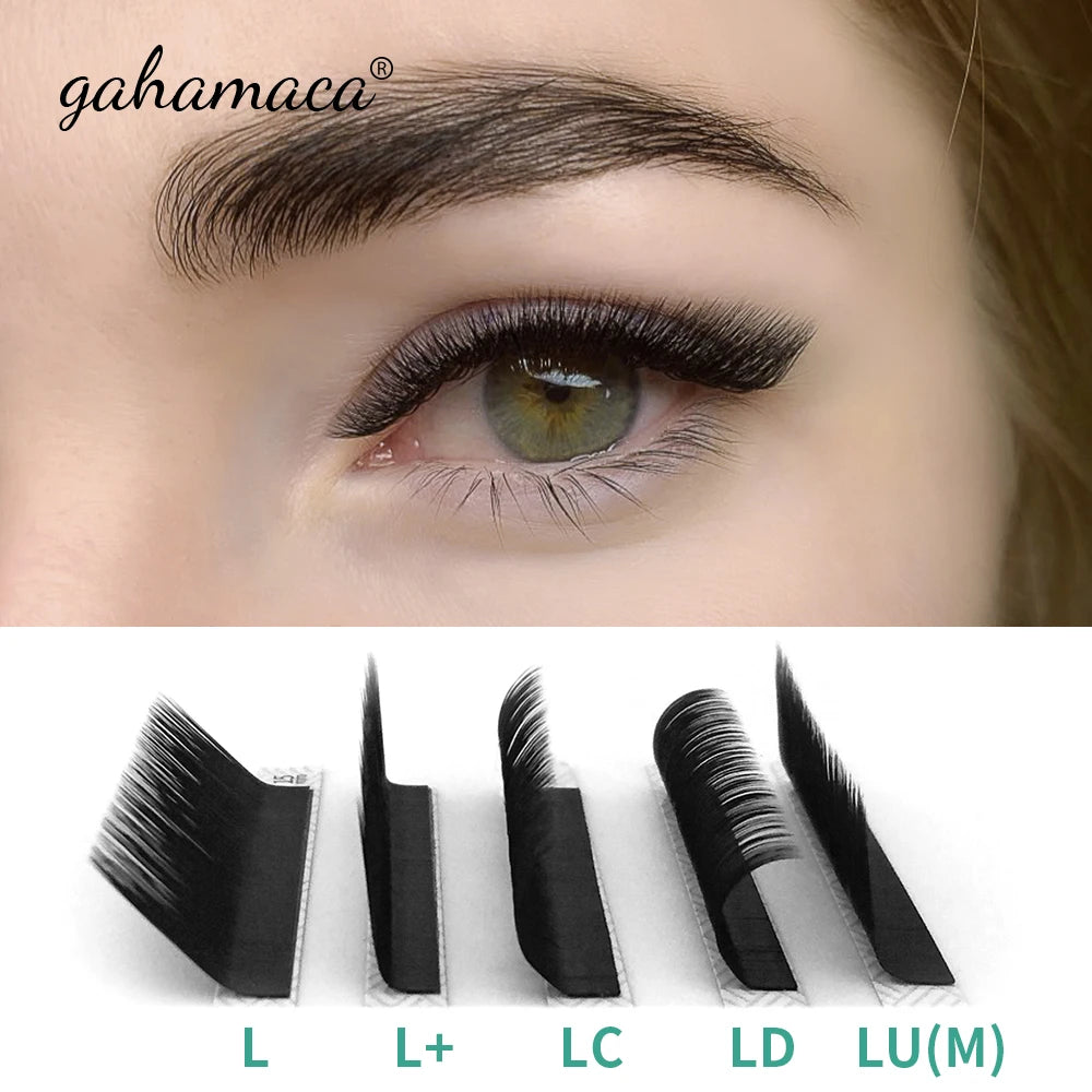 GAHAMACA Eyelash Extension 0.07mm C/D/L/LU Curl Lash 3dW-Shape Eyelashes Extension Natural Soft Premade False Lashes ﻿Wholesaled