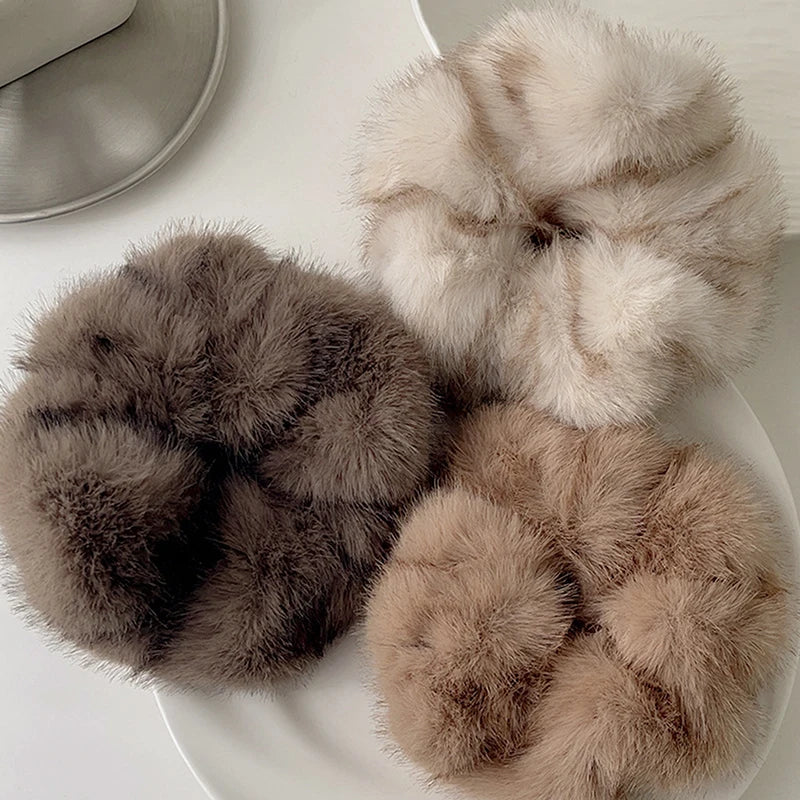 Autumn Winter Versatile Plush Hair Rope For Women Exquisite Simulation Mink Headband Scrunchies Fashion Hair Accessories Gifts