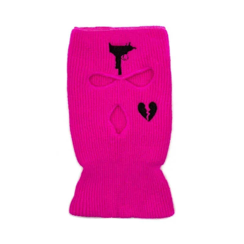 Winter Balaclava Skiing Hat with Three Holes Warm Outdoor Knitted Pullover Face Mask Multifunctional Sports