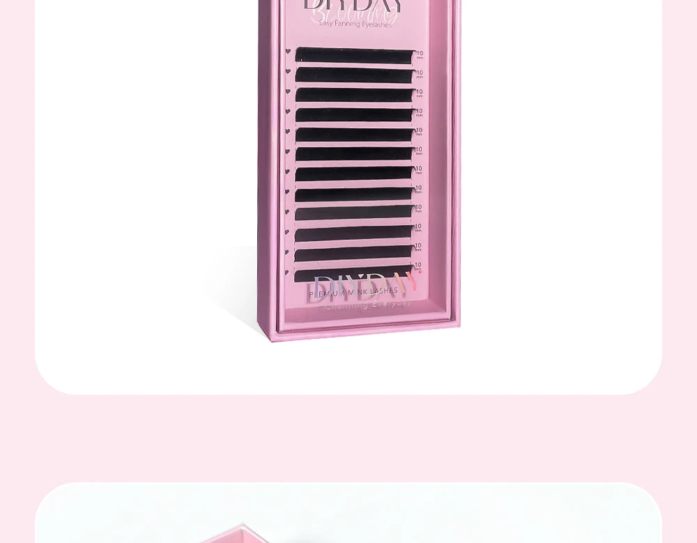 DIYDAY Easy Fan Volume Eyelash Extensions Wholesale C D Curve Easy Blooming PBT Mink Eyelashes Camellia False Lashes Supplies