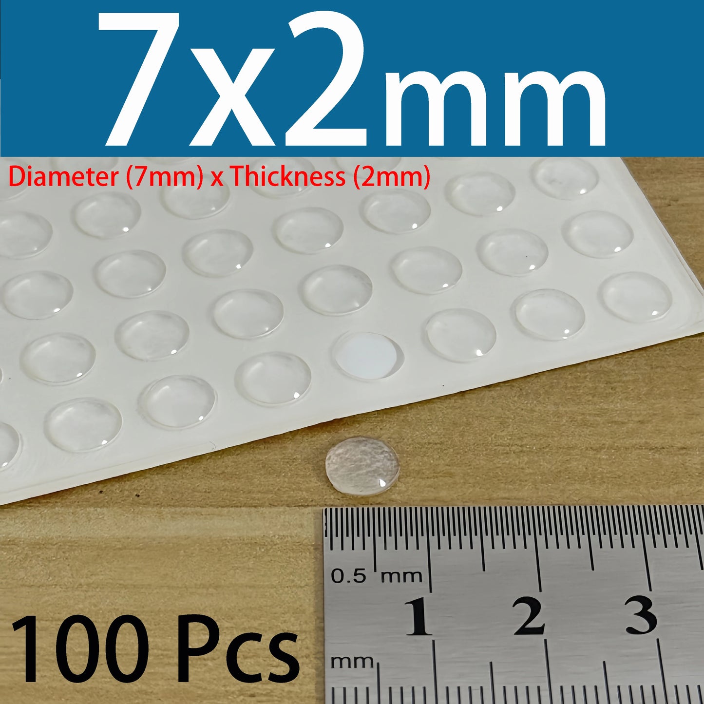 24-100Pcs Clear Self Adhesive Silicone Feet Pads Circular Dome Rubber Damper Buffer Cushion Furniture Cabinet Drawer Door Bumper