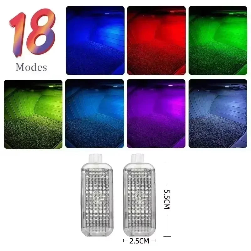 For Audi A1 A3 8P A4 B5 B6 Q5 A6 A5 LED Car Footwell Lamps Touch Sensing Atmosphere Lights Auto Interior Decoration Accessories
