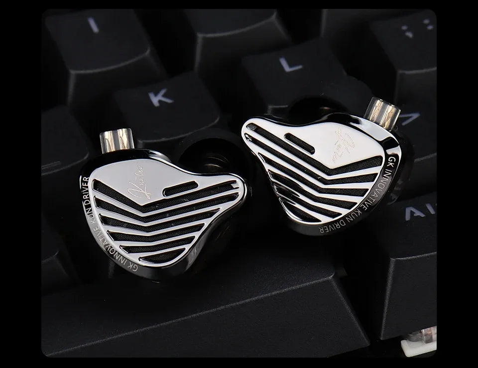 GK KUNTEN Metal Earphone HiFi In-Ear Earbuds 2pin 3.5mm Removable Cable With Microphone Type-c For Music Game KZ