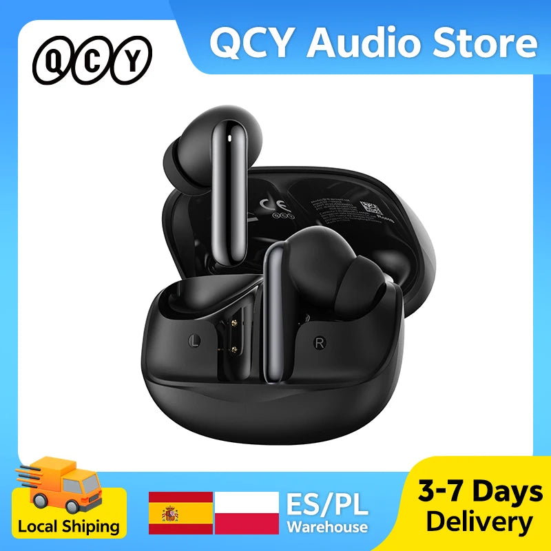 QCY MeloBuds N50 Wireless Earbuds Adaptive Hybrid ANC Bluetooth 5.4 Earphones 6Mics ENC 12mm Dynamic Driver Headphones 28H