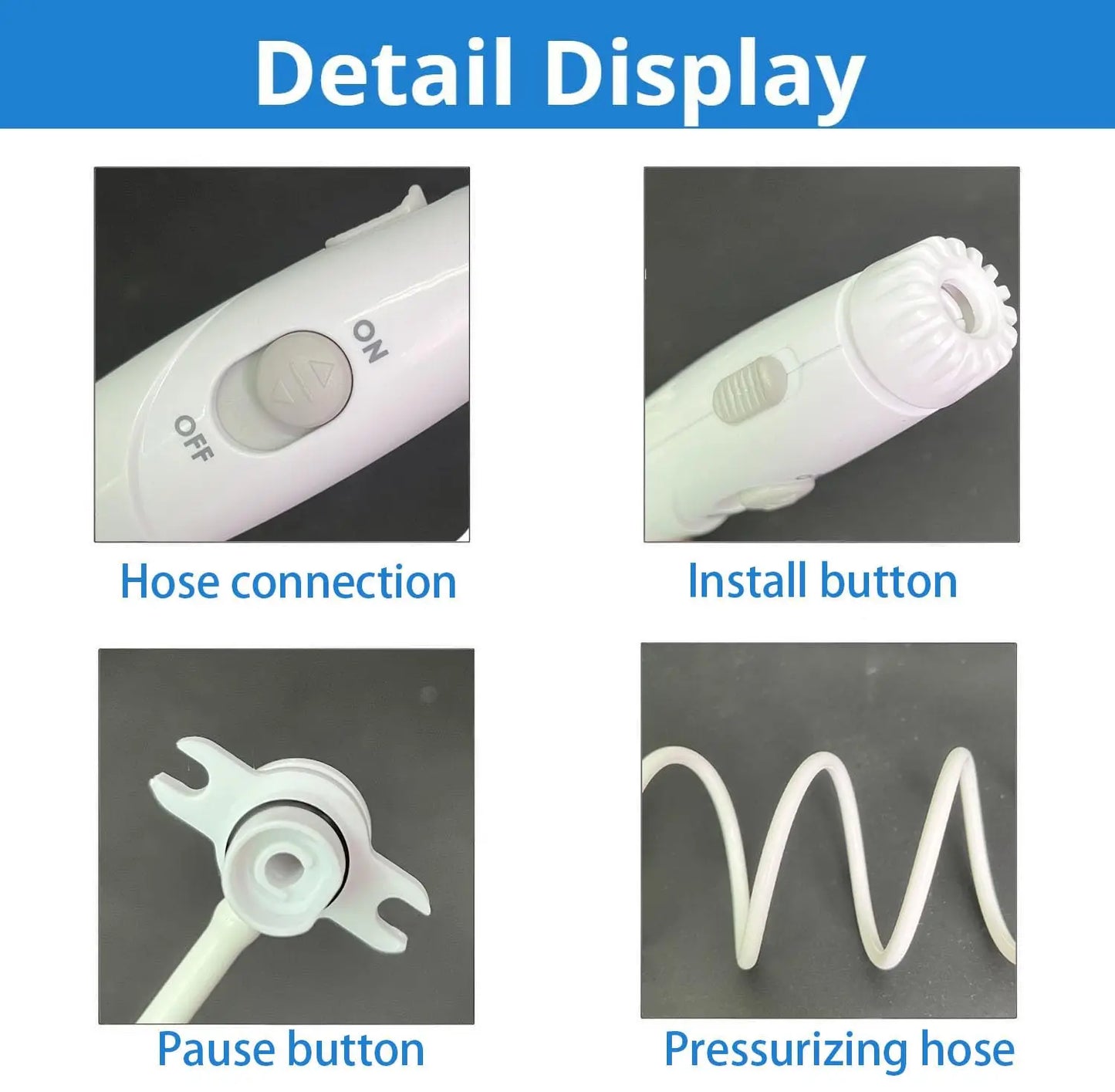 Replacement Hose and Handle Parts for Waterpik Water Flosser WP-660 WP-670 Series Oral Irrigator Accessories Slide Switch