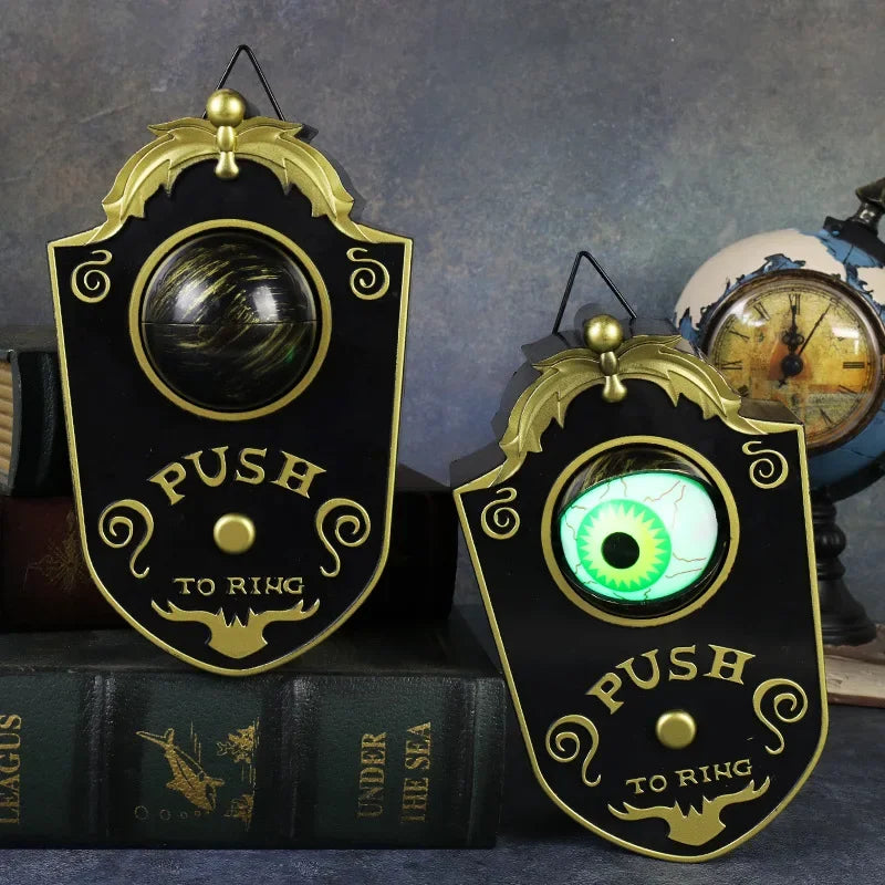 Halloween Doorbell Led Luminous Hanging Doorbell Haunted Party Decor Glowing Horror Props Creepy Eyes with Sound Lights